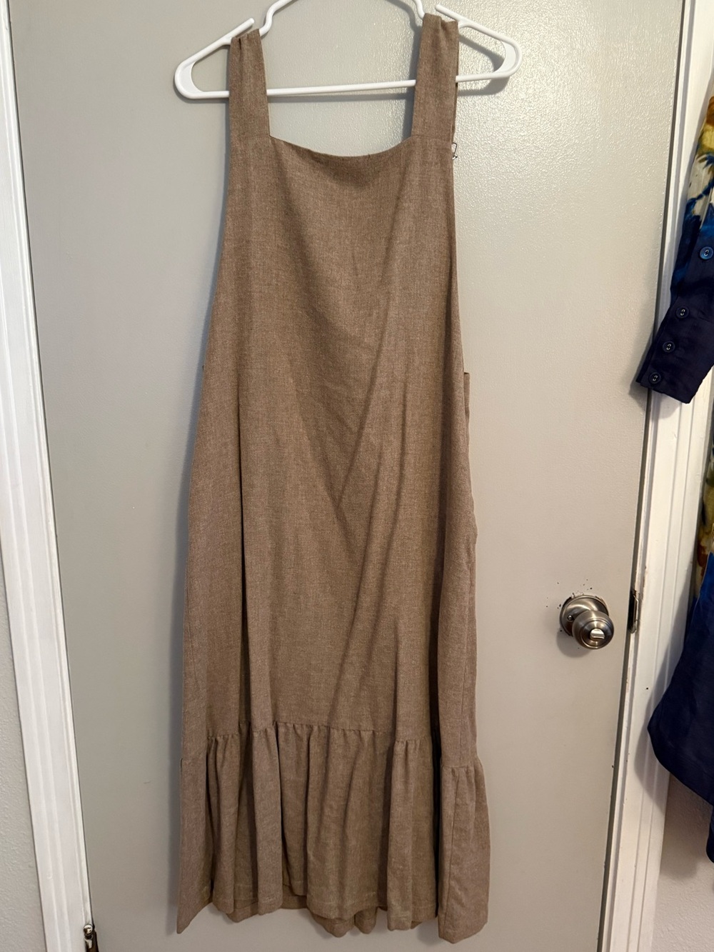 Zara Tan Beige Midi Dress, Size Medium